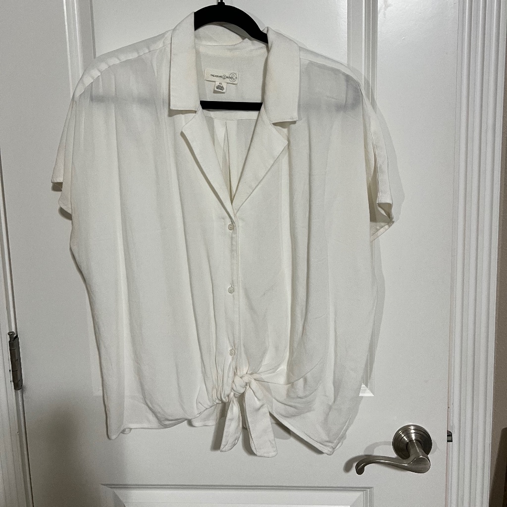Button Down, Tie Front Blouse